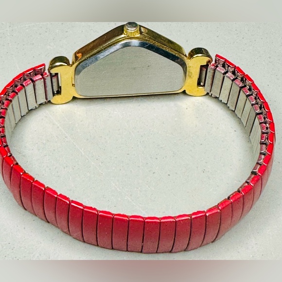 Geneva Gold And Red Watch With Crystals - Picture 4 of 4